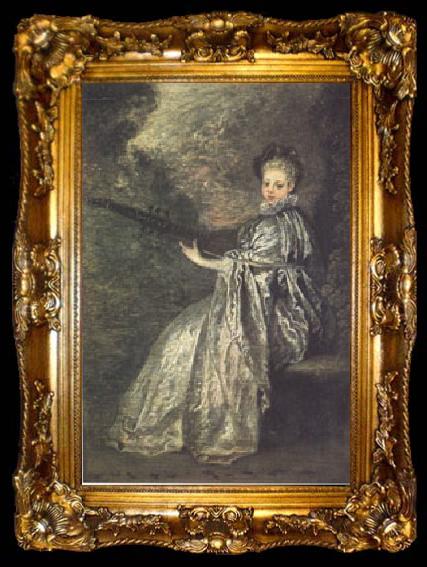 framed  Jean-Antoine Watteau La Finette(The Delicate Musician) (mk05), ta009-2